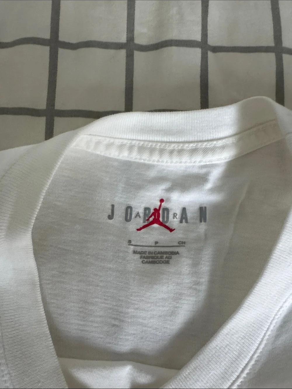Jordan White Short Sleeve 'Flight' Graphic Tee with Red Script